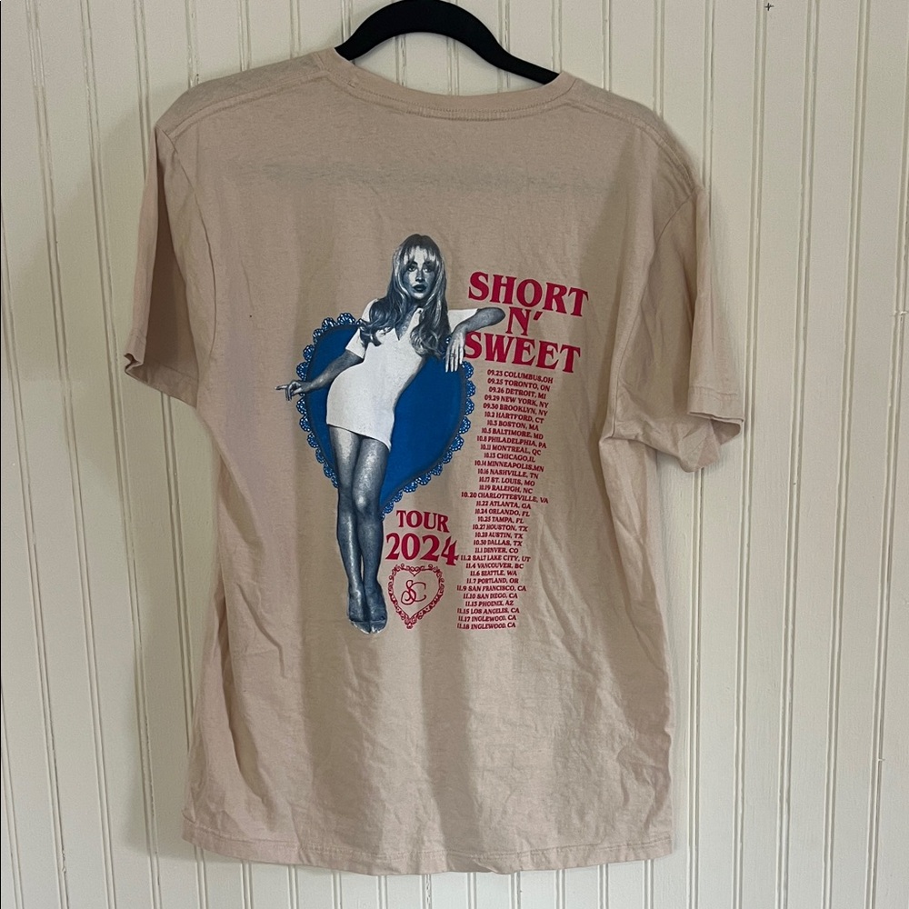 Sabrina Carpenter Graphic Beige T-Shirt - Picture 2 of 2